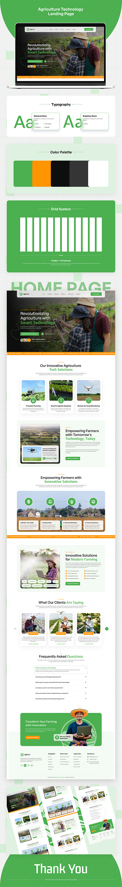 Agriculture Technology Landing Page agricultural ai ai technology argiculture automation clean crops drone drone farming farm farmer minimal agriculture minimal landing page modern agricultural modern farm modern landing page robotics