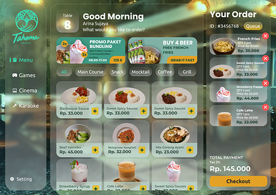 Tahoma Spatial Design UI for VR Coffee & Eatery in Bali beverages food spatial design ui