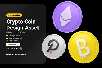 Crypto Coins 3D Icon Set: Design Your Blockchain Future 3d 3d icon 3d illustration 3dassets 3dcrypto 3dmodel blender business coin coins crypto cryptocoin cryptocurency design finance graphic design icons illustration ui