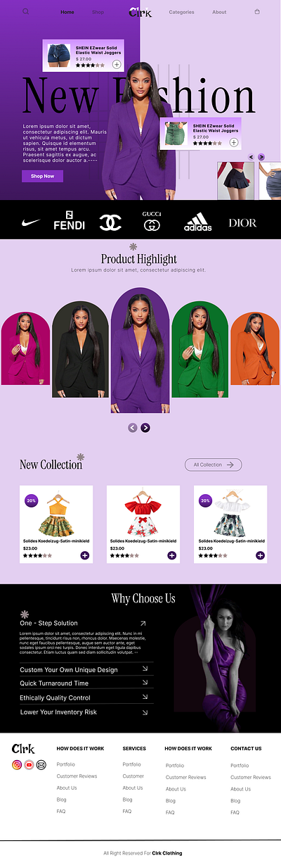 FASHION WEBSITE branding design figma ui ux website