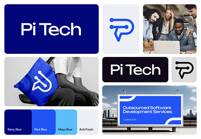 Pi Tech - Brand Identity Design aero brand design brand identity branding branding design design graphic design logo logo mark logo type logodesign minimal rebrand saas startup tech logo