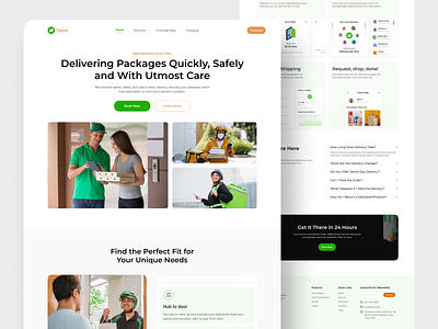 Courier Service Website Design animation booking courier website delivery service opndoo product responsive website ui ux web