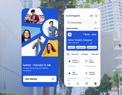 Linked - Finding Job App app design hr huntjob illustration job jobapp jobdemand jobseeker linked mobile ui ux