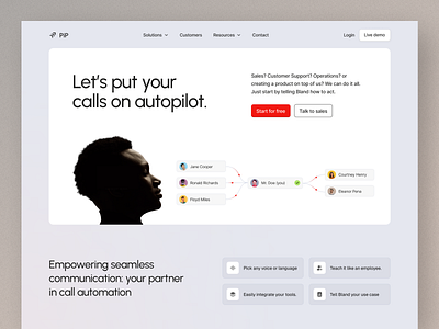 PiP - Website Design ai auto call autopilot call calling cell design phone call pip true caller ui uidesign ux voice autopilot webstie