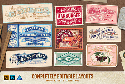 Nostalgic Font and Label Collection font collections heritage style fonts old benchville font royal heritage font vintage font generator vintage label font free vintage label fonts