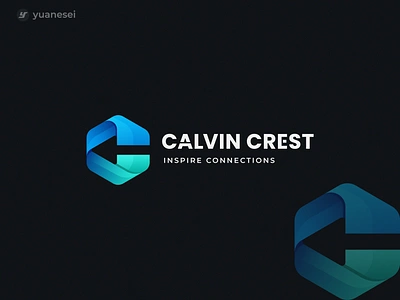 CALVIN CREST Multimedia Logo Design a b c d e f g h i j k l m n o app icon arrow brand brand identity branding c letter colorful connections creative branding design gradient iconic logo logo design mobile app modern multimedia startup logo tech