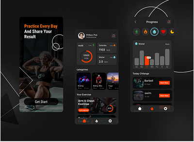 fitness app ui