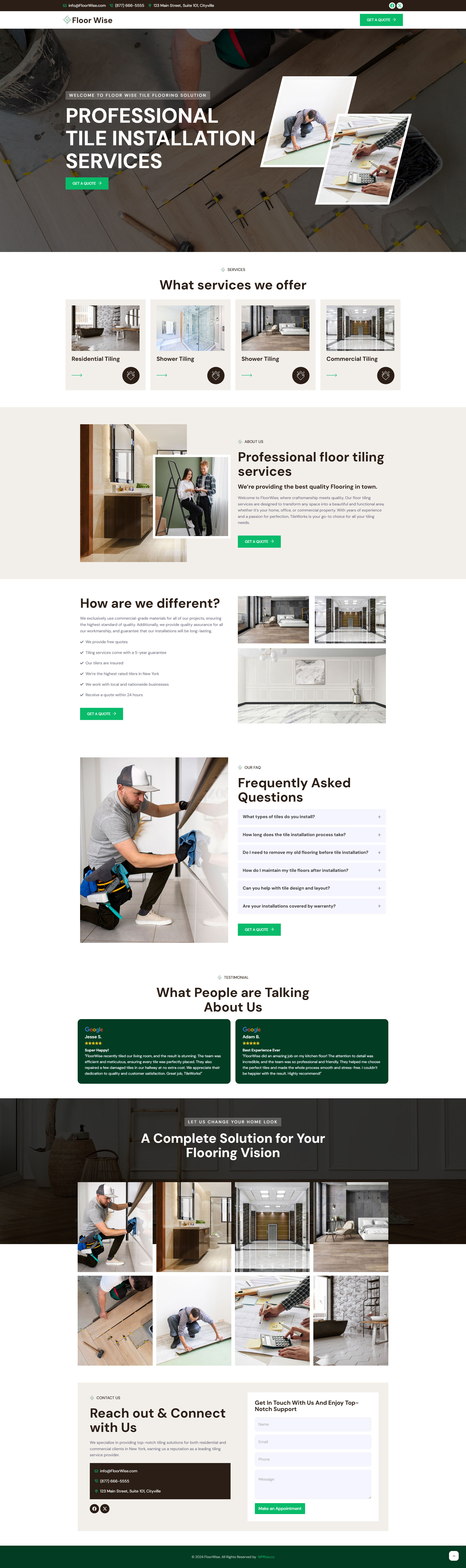 FloorWise – Floor Tiles Installer Landing Page floor tile floor tiles flooring landing page flooring service flooring website tiles landing page