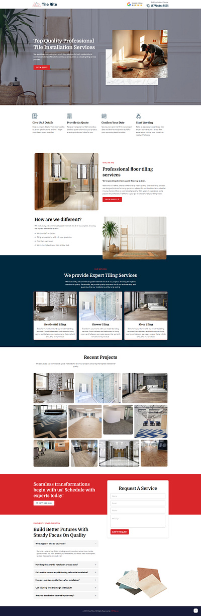 TileRite – Floor Tiles Installer Landing Page floor tile floor tiles flooring landing page flooring service flooring website tiles landing page