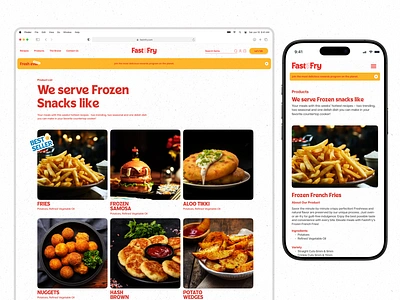 FastnFry: Landing Page & Mobile Responsive abox agency e commerce design food products mobile design product page design product page optimization responsive design ui design ux design web design