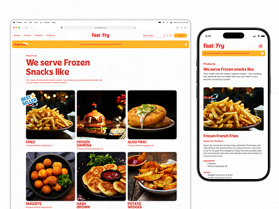 FastnFry: Landing Page & Mobile Responsive abox agency e commerce design food products mobile design product page design product page optimization responsive design ui design ux design web design