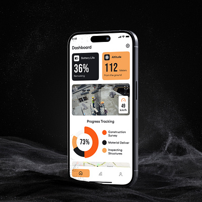 Drone Control Dashboard Design app ui design construction industry drones construction tech dashboard design dron control system app drone app drone camera monitoring app drone technology safety inspection drones site inspection smart construction tools worker safety monitoring