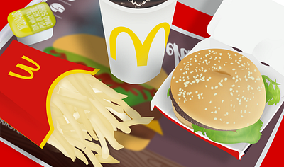 McDonald's art food gradient illustration mcdonalds