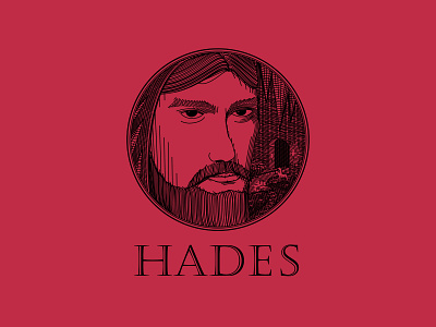 Hades Vintage Logo brand branding cave cerberus dog engraving gate god greece hades lable legend logo logotype man myth retro styx vintage water