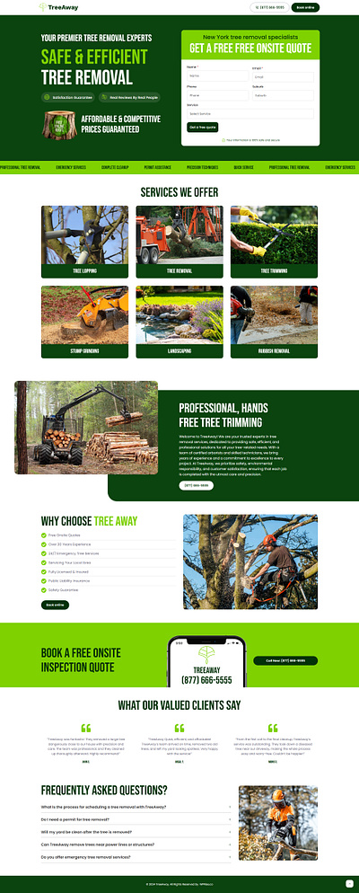 TreeAway – Tree Removal Landing Page tree cutting tree removal tree removal landing page tree removal services tree service web design tree services