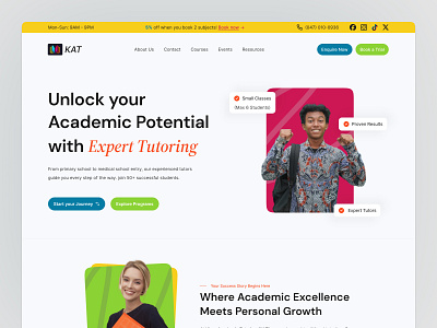 Landing page exploration for tutoring website about us page academic website design education website homepage landing page learning website tutoring website ui ux