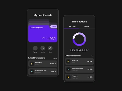 E-Wallet App Design 💳 card dailyui dailyuichallenge dark dark mode design e wallet finance fintech graphic design spendings ui uidesign uiux ux wallet webdesign