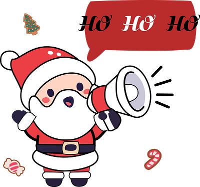 Santa Claus Shouting with Speaker | Fun Christmas Festive aesthetic christmas christmas tree cute design drawing funny happy holiday ho ho ho holiday vibes illustration line art merry christmas santa claus simple snow typography vintage winter xmas