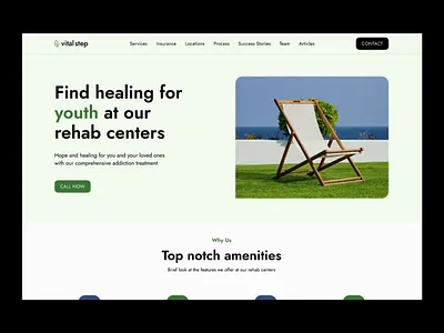 Vital Step - Rehab Website Design animation design typography ui vector web design