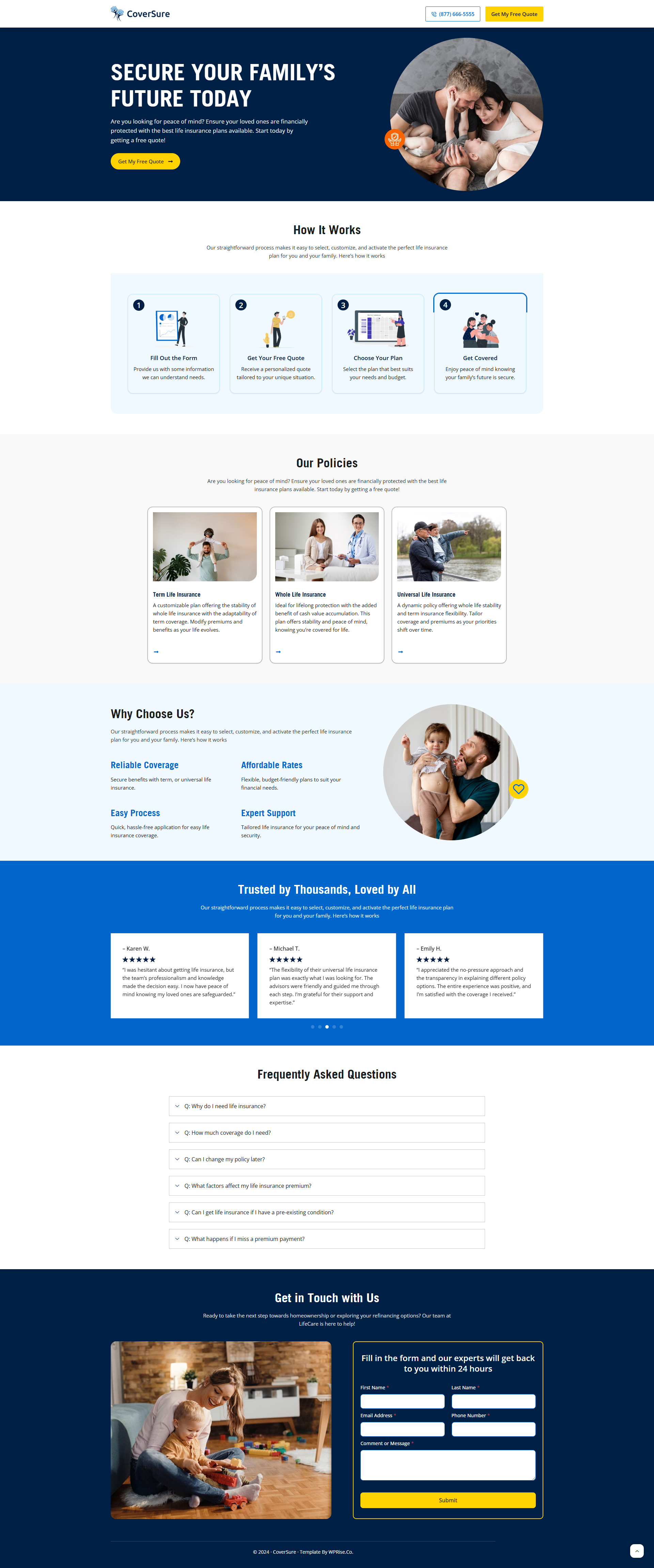 CoverSure – Life Insurance Landing Page insurance landing insurance landing page insurance website design life insurance your life insurance