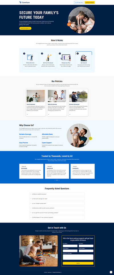 CoverSure – Life Insurance Landing Page insurance landing insurance landing page insurance website design life insurance your life insurance