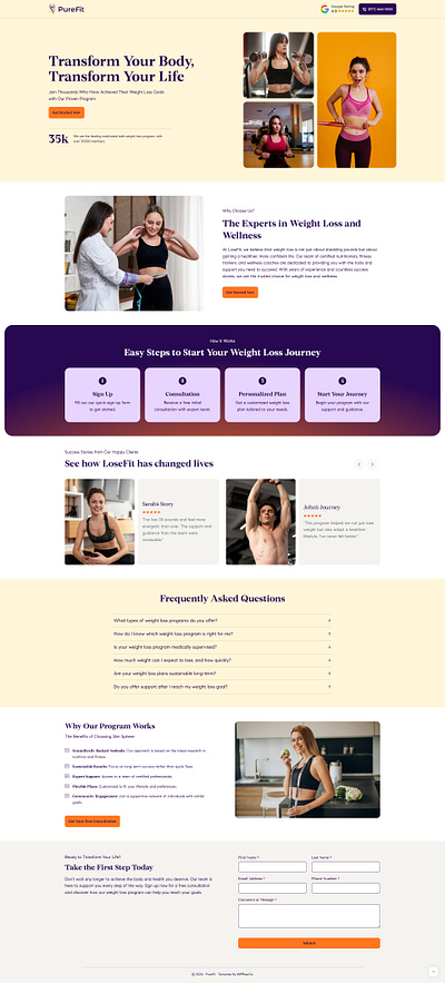 PureFit – Weight Loss Landing Page for lose weight weight lose weight loss weight loss landing page weight loss website weightloss weightloss landing page