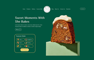 She Bakes- UI website design Pastry Shop branding graphic design hero section pastry shop ui uiux ux web web design website