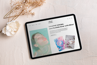 Website for Bath Bomb brand bath bomb blissful branding clean design design ecommerce graphic design luxury minimalist natural premium relaxation self care spa website sustainable ui vector webpage website wellness