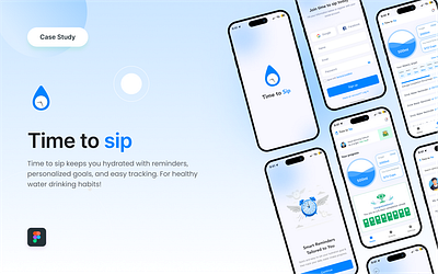 Drink reminder and tracking mobile app design branding graphic design ui