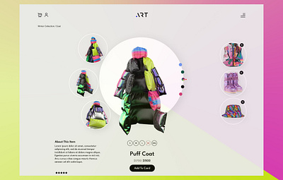 Puffer Jacket E-Commerce Website Design: ART's Collection brandidentity creative creativewebdesign ecommercewebsite fashionwebdesign innovativedesign intuitivedesign minimal minimalistdesign modernwebdesign ui uiux uiuxdesign userexperiencematters web web design webdesigninspiration website