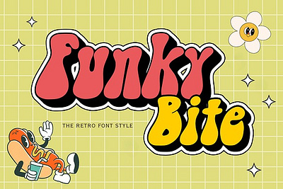 Funky Bite Display Font chunky chunky font chunky fonts funky bite display font millennial font millennial fonts pretty fonts psychedelic psychedlic retro fonts wavy fonts wavy letters wavy retro wavy retro font y2k aesthetic y2k fonts procreate