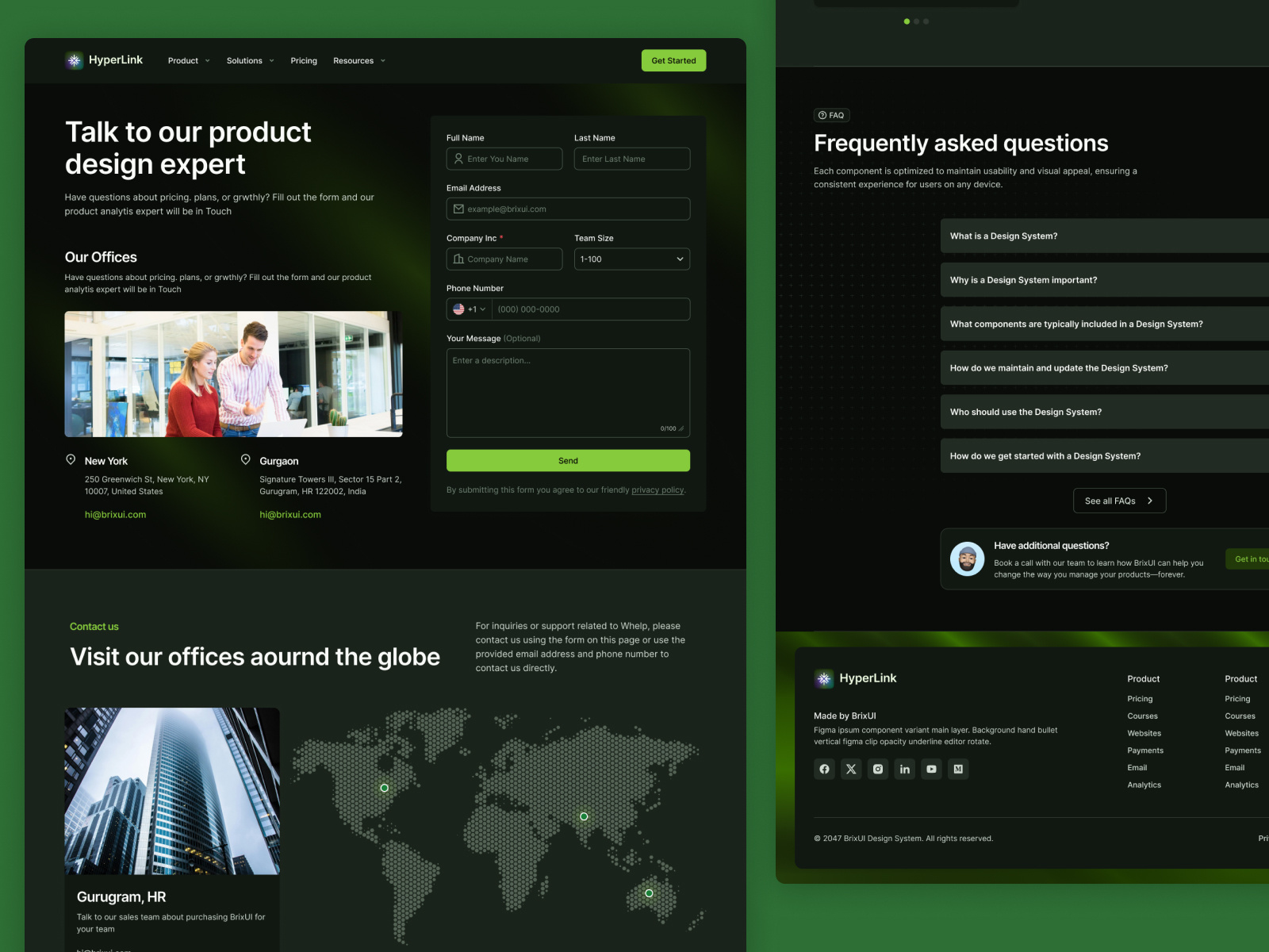 Contactus Page contact us landing page ui kit websites