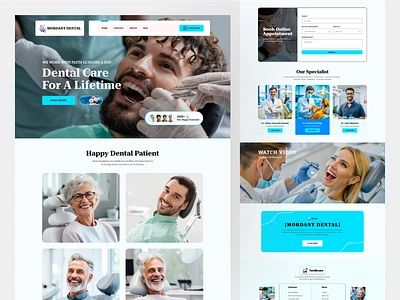 Dental Care Landing Page animation dental dental care dental care website dental clinic dental clinic landing page dentist website doctor landing page doctor website home page design landing page landing page design medical website modern dental website modern dentist landing page teeth teeth care website design ui web design website design