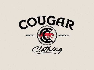 Cougar Clothing logo concept animal logo branding cc letters clothing cougar design graphic design illustration lettering logo logo concept logo design logodesign vintage logo wild car