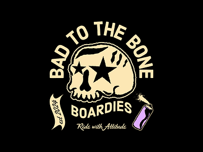 BAD TO THE BONE BOARDIES brand identity brand identity design branding graphic design logo logo design skate skateboarding