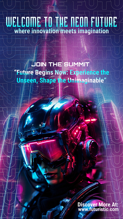 Futuristic Poster adobe photoshop cyberpunk futuristic futuristic design graphic design neon poster poster design posters sci fi