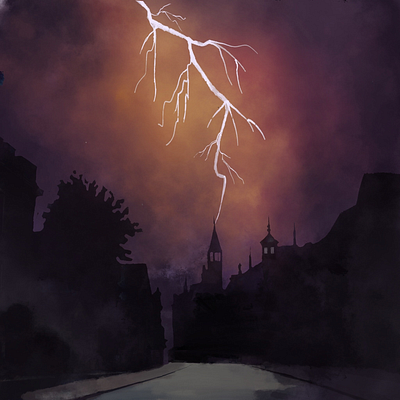 The storm illustration landscape procreate watercolour