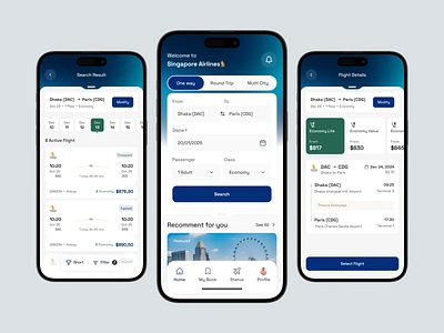 Airlines Mobile App aircraft airlines app airplane ticket app design app ui ariplane booking booking app booking mobile app fixoria studio flight app hotel booking mobile app online booking redesign revamp singapore airline travel booking app ui ux design visual design