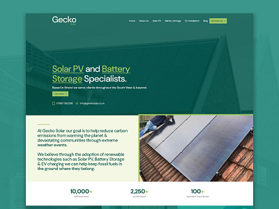 Gecko Solar Website branding electrician solar web design website