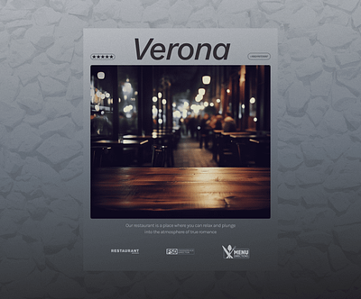 Verona restaurant poster design gradient graphic design illustration italia pizza poster restaurant ui ui design uiux web design