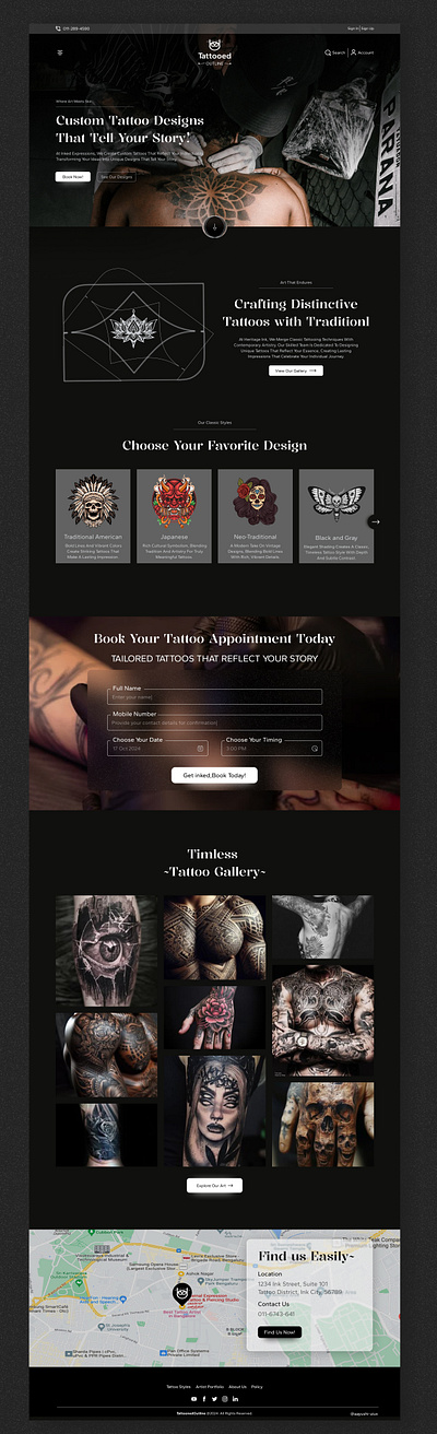 Landing Page for a Tattoo. Web Design design figma graphic design inspiration landingpage logodesign tattoo uiux web website