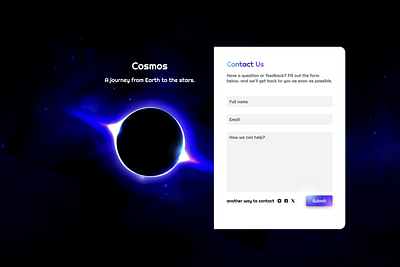 Daily UI #028 - Contact Us 028 black hole contact contact us daily daily ui design feedback font form site space support ui ui ux design us ux web website