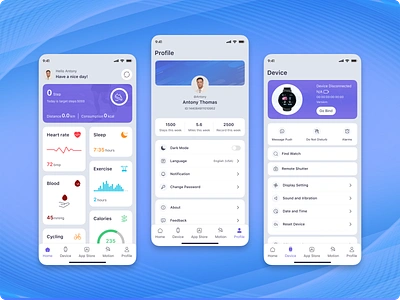 Health & Wellness App app dashboard design fitness health health app interface ios app design mental care mobile app monitoring nutrition product design self care slick therapy track ui ux wellness