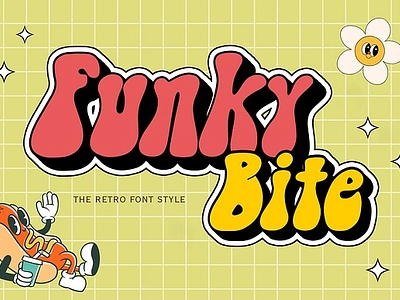 Funky Bite Display Font chunky chunky font chunky fonts fonts fun font funky bite display font millennial font millennial fonts pretty fonts psychedelic psychedlic retro fonts wavy fonts wavy letters wavy retro wavy retro font y2k y2k aesthetic y2k fonts procreate