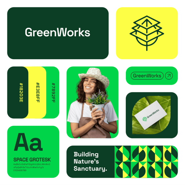 Animated visual Identity for green works. animation brandidentity branding logo visual identity