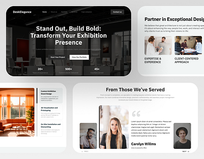 DeskElegance – Exhibition Design Website creativedesign designerlife designinspiration dribbble figma figmadesign fiverr illustration landingpage mobileapp mobileappdesign mockup uidesign uiux userinterface uxdesign uxprocess uxresearch webdesign xd