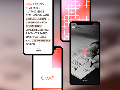 Oma - Delivering Studio Landing Page app brand branding company delivering delivery design ethical design goods graphic design logistics logo platform poster posterdesign products service studio ui website