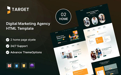 SEO & Marketing HTML5 Template 3d branding graphic design logo marketing motion graphics ui