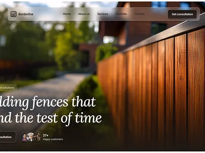 Hero Section for a Fencing Company blur button cta hero section landing page navigation typography uiux webdesign website