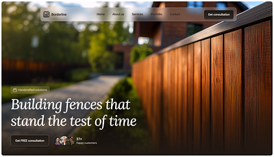 Hero Section for a Fencing Company blur button cta hero section landing page navigation typography uiux webdesign website